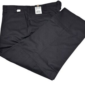 Dickies Work Pants Mens 46x29 Black‎ Occupational Wear Flat Front LP2372 New